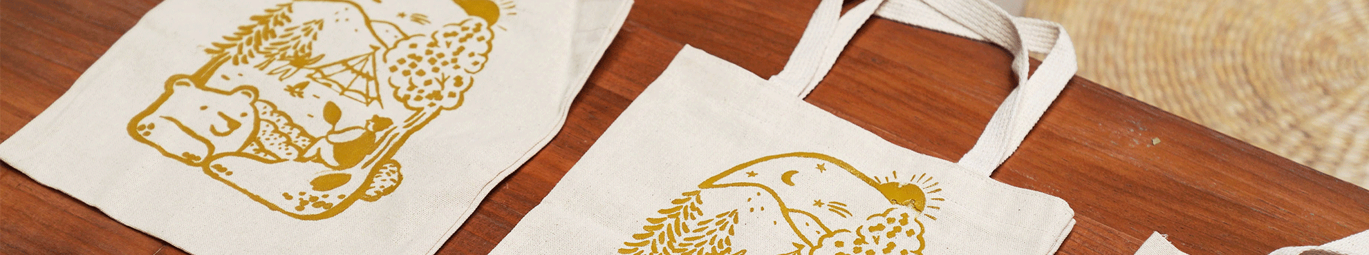 ❈ 可愛熊空手工絹印提袋 ❊ ❈ 可愛熊空手工絹印提袋 ❊